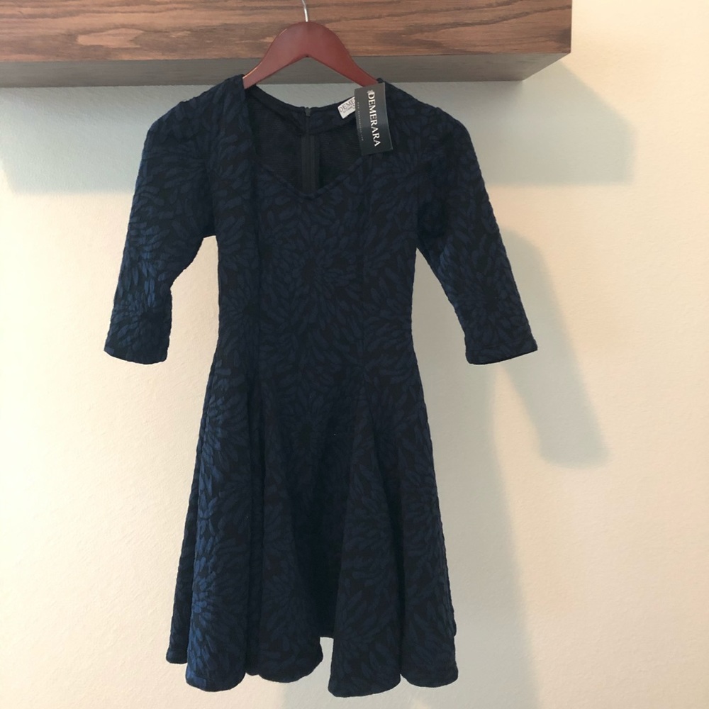 Navy short half sleeve dress